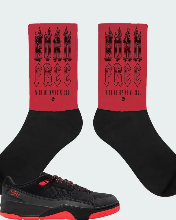 Air Jordan Flight Court Black Infrared Matching Socks