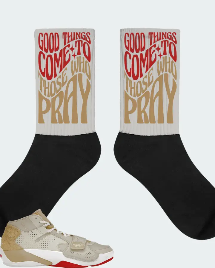 Jordan Zion 2 Sneaker Matching Grey Socks - Good Things Come To Those Who Pray
