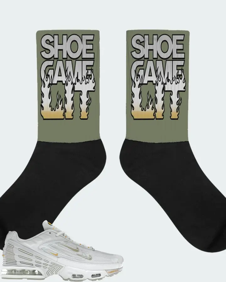 Nike Air Max Plus 3 Sneaker Matching Olive Socks - Shoe Game Lit Refreshed