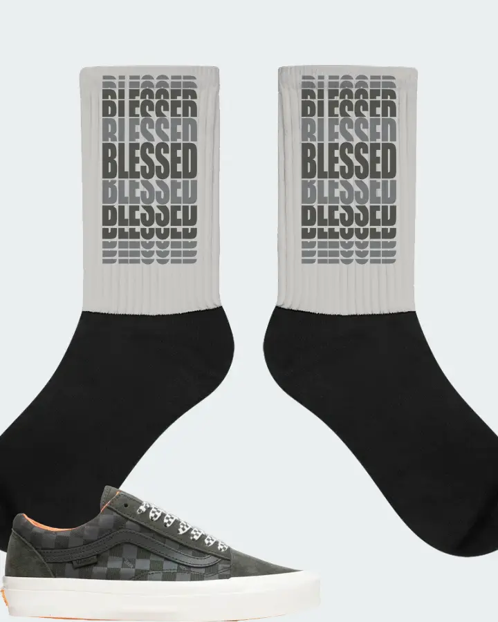 Vans OG Old Skool LX Sneaker Matching Grey Socks - BLESSED Many Times
