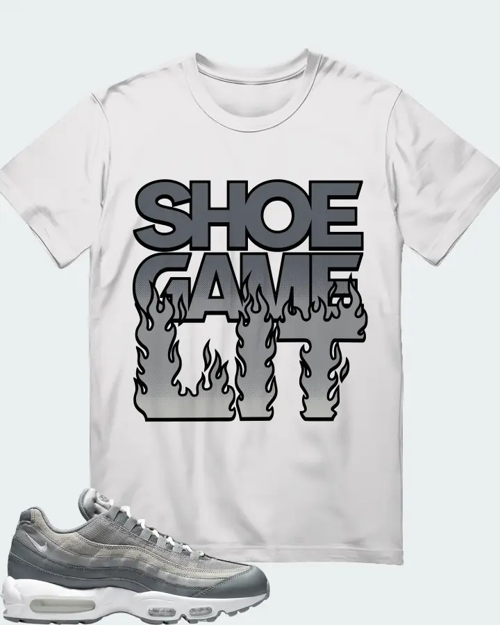 Nike Air Max 95 Medium Grey Sneaker Matching White T-Shirt - Shoe Game Lit Refreshed