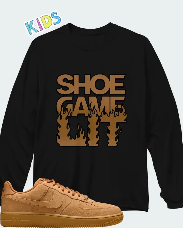 Nike SB Air Force 1 Low Flax Matching Kid's Long Sleeve T-Shirt