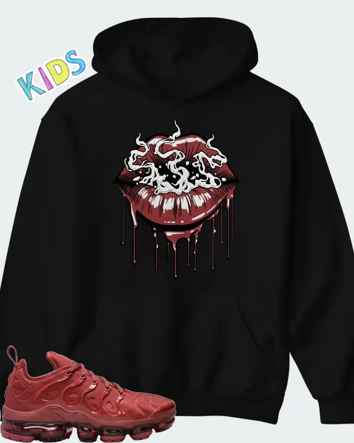 Nike Air VaporMax Plus Burgundy Matching Kid's Hoodie