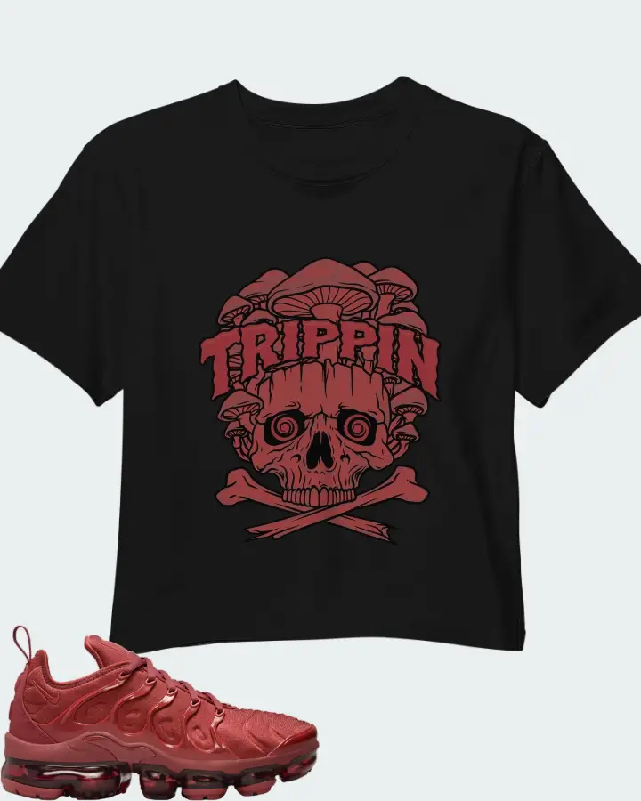 Nike Air VaporMax Plus Burgundy Matching Crop Top