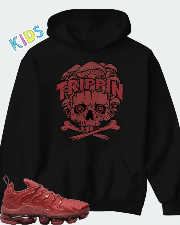 Nike Air VaporMax Plus Burgundy Matching Kid's Hoodie