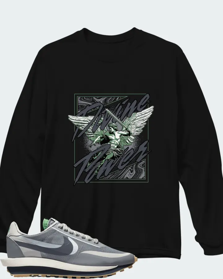 Nike LD Waffle sacai CLOT Kiss of Death 2 Cool Grey (NTWRK Special Packaging) Matching Long Sleeve T-Shirt