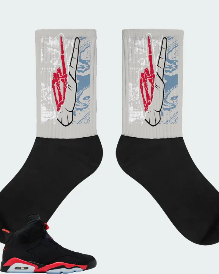 Air Jordan 6 Retro Reverse Infrared Salesman Sneaker Matching Grey Socks - Peace of mind