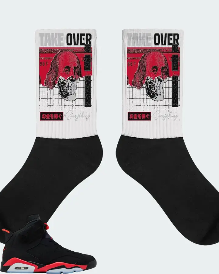 Air Jordan 6 Retro Reverse Infrared Salesman Sneaker Matching White Socks - Take Over