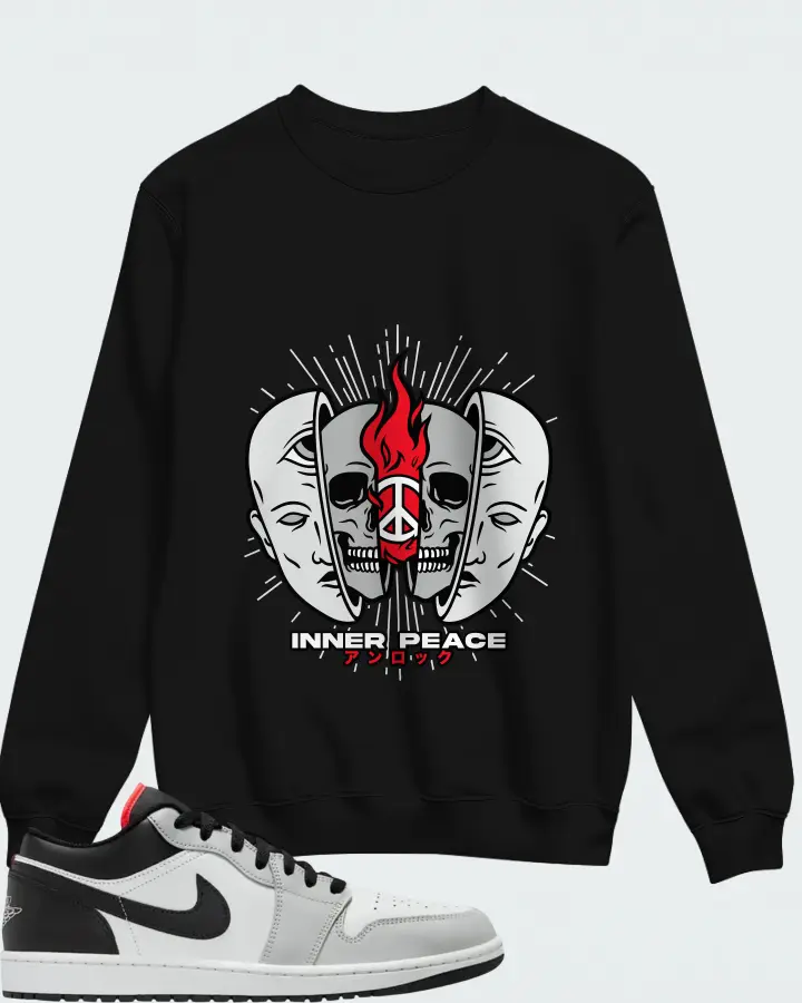 Air Jordan 1 Low Neutral Grey Summit White Matching Sweatshirt