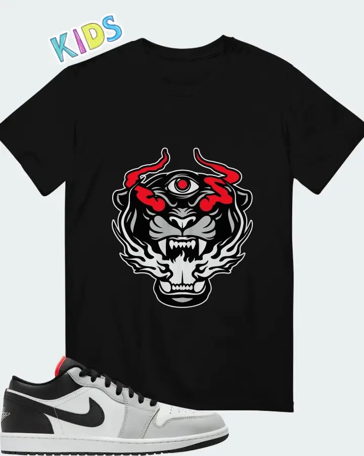 Air Jordan 1 Low Neutral Grey Summit White Matching Kid's T-Shirt