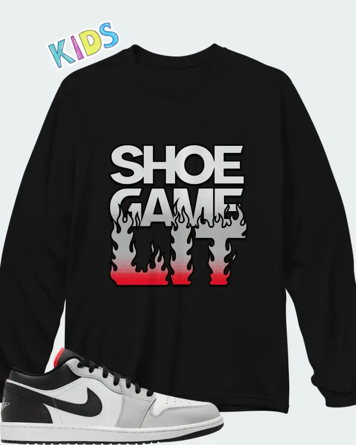 Air Jordan 1 Low Neutral Grey Summit White Matching Kid's Long Sleeve T-Shirt