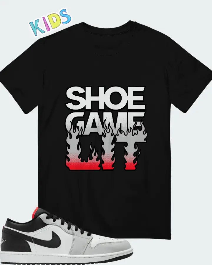 Air Jordan 1 Low Neutral Grey Summit White Matching Kid's T-Shirt