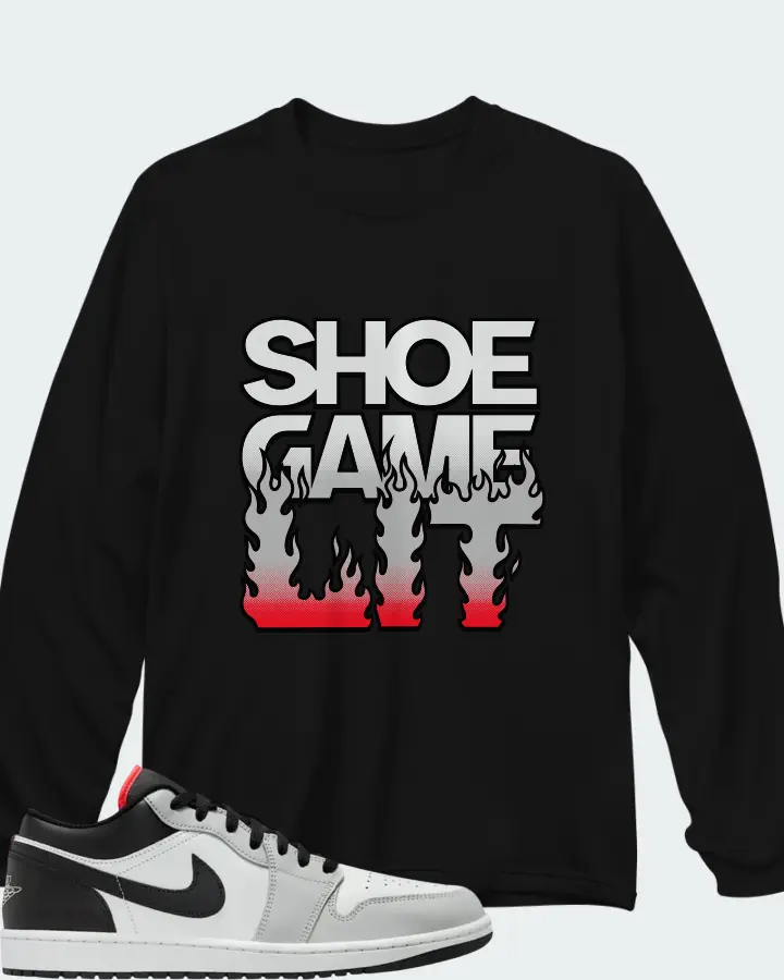 Air Jordan 1 Low Neutral Grey Summit White Matching Long Sleeve T-Shirt