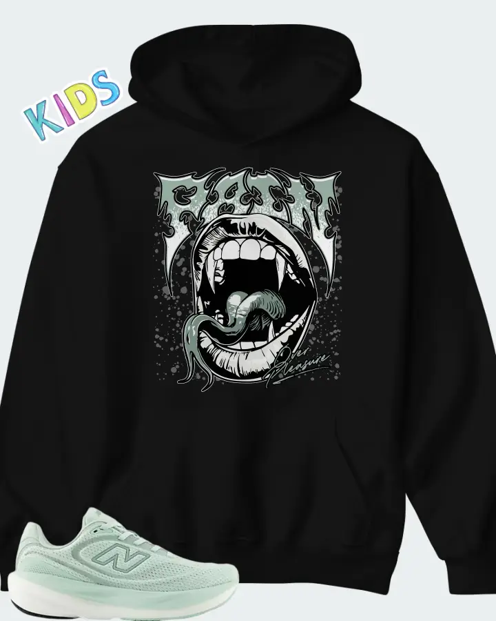 New Balance Cosmic Jade Mosaic Green Matching Kid's Hoodie
