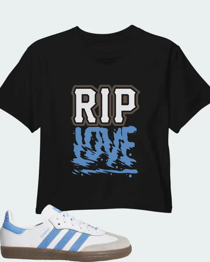 adidas Samba OG Cloud White Blue Fusion Matching Crop Top