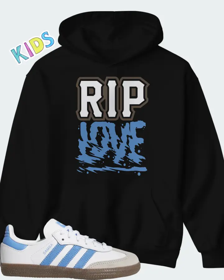 adidas Samba OG Cloud White Blue Fusion Matching Kid's Hoodie