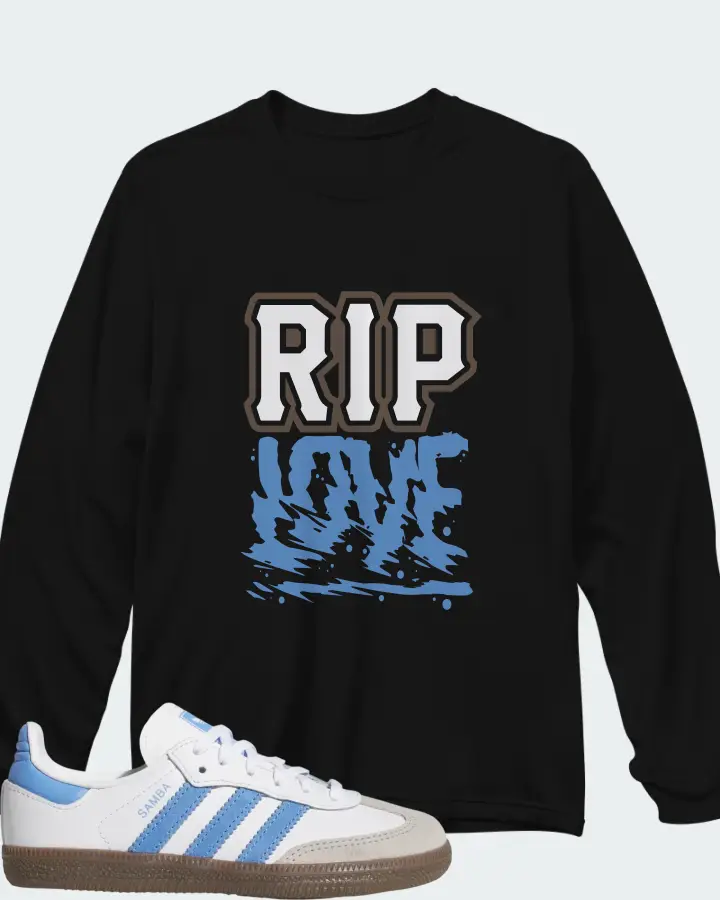 adidas Samba OG Cloud White Blue Fusion Matching Long Sleeve T-Shirt