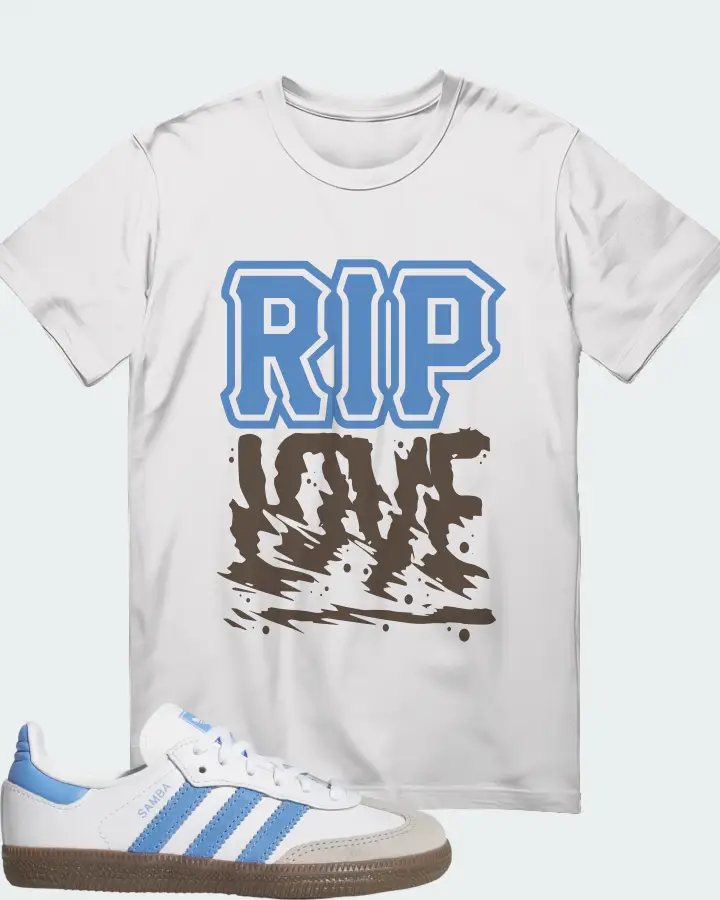 adidas Samba OG Cloud White Blue Fusion Matching T-Shirt