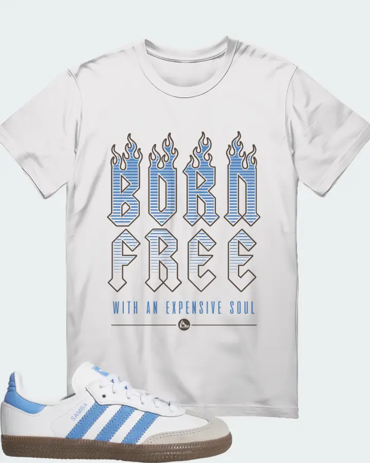 adidas Samba OG Cloud White Blue Fusion Matching T-Shirt
