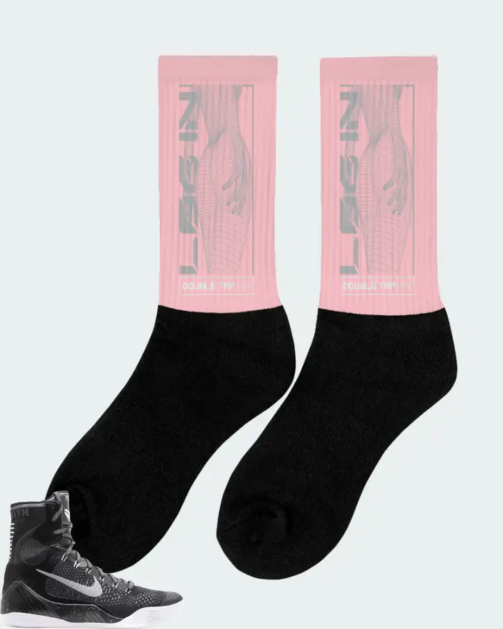 Nike Kobe 9 Elite Premium QS Sneaker Matching Pink Socks (LOGIN) - View 3