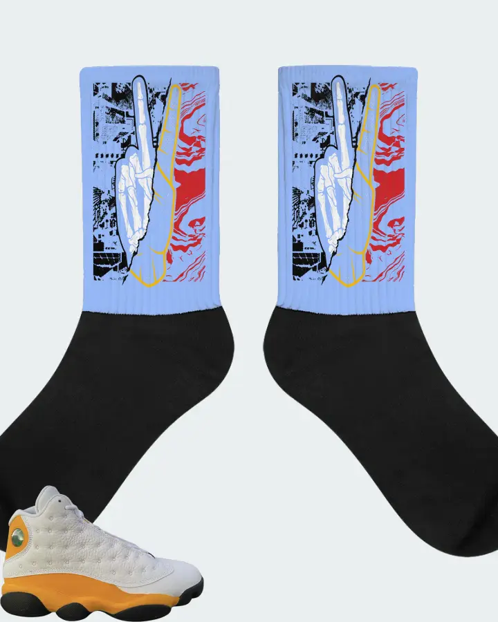 Jordan 13 Retro Sneaker Matching Carolina Blue Socks - Peace of mind