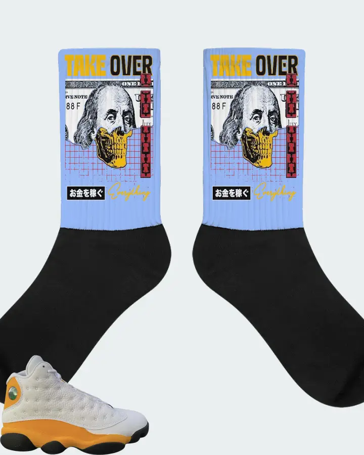 Jordan 13 Retro Sneaker Matching Carolina Blue Socks - Take Over