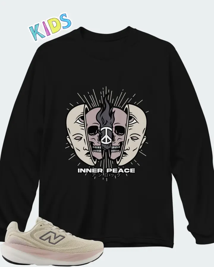 New Balance Fresh Foam X 1080v15 Timberwolf Neptune Grey Matching Kid's Long Sleeve T-Shirt