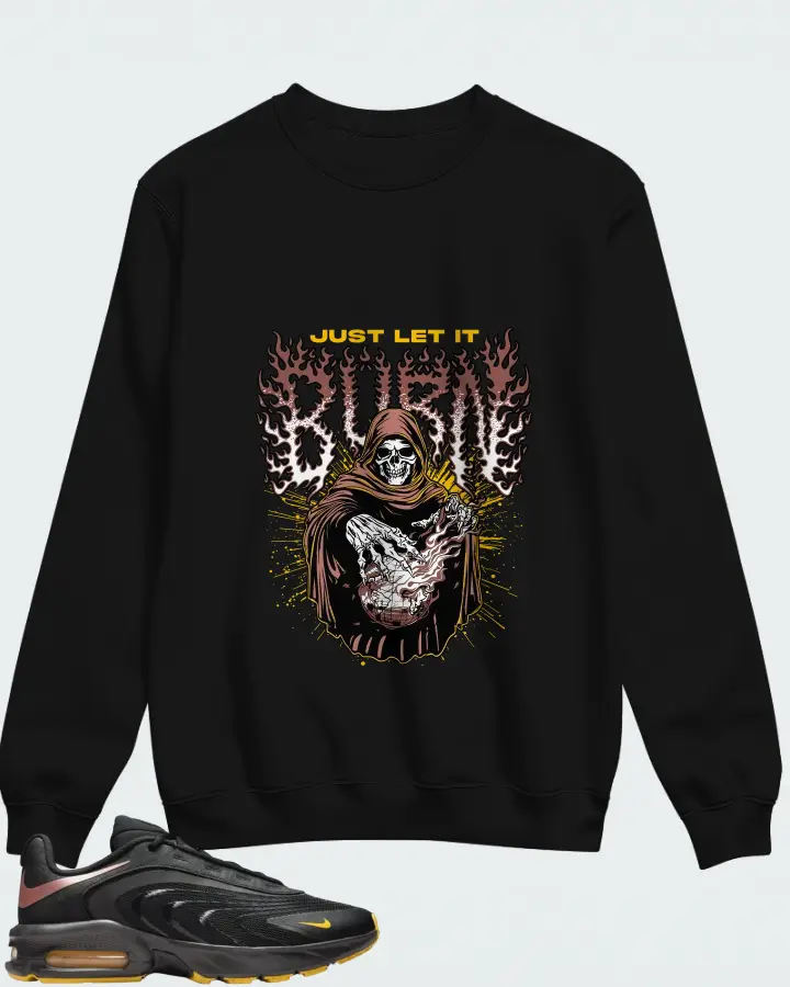 Nike Air Max Fire Black Laser Orange Matching Sweatshirt