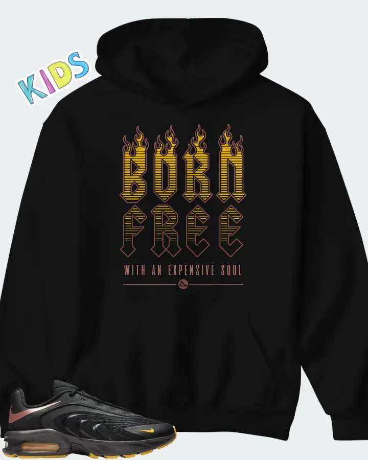 Nike Air Max Fire Black Laser Orange Matching Kid's Hoodie