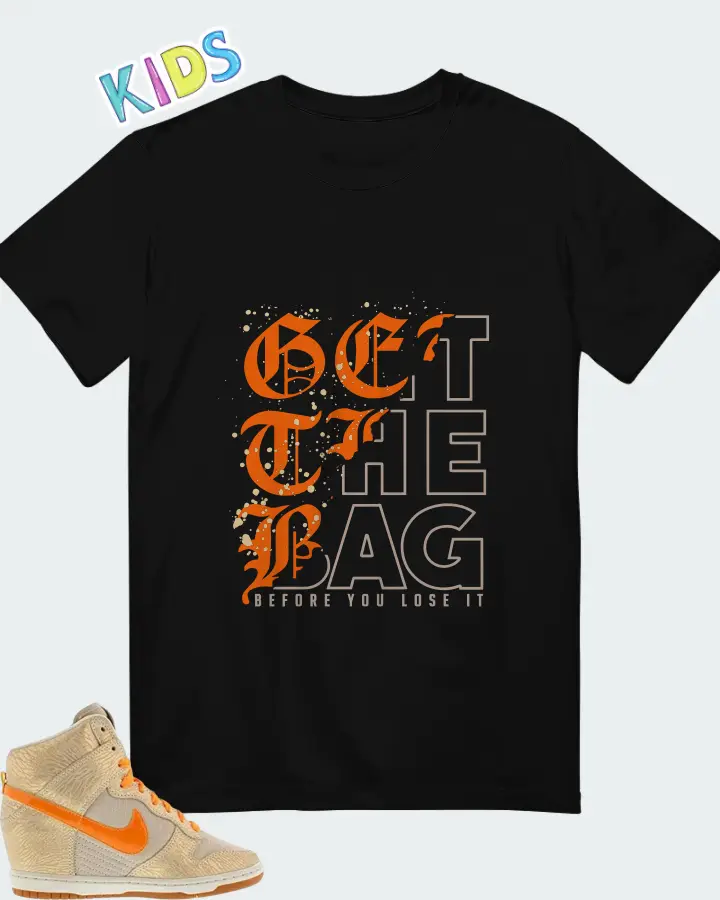 Nike Dunk Sky High Hidden Wedge Tan Metallic Org Matching Kid's T-Shirt