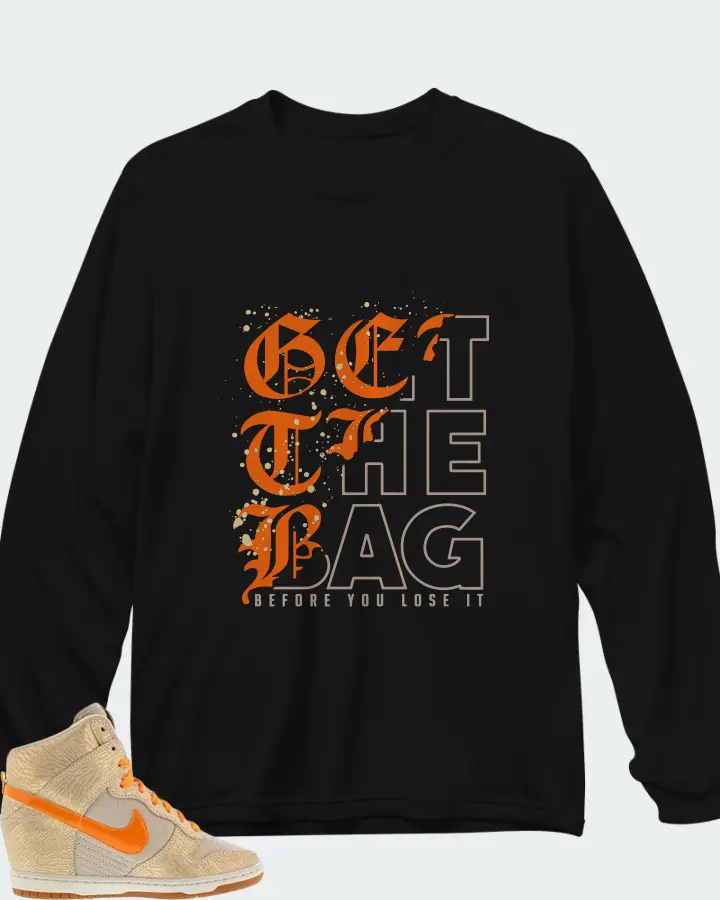 Nike Dunk Sky High Hidden Wedge Tan Metallic Org Matching Long Sleeve T-Shirt