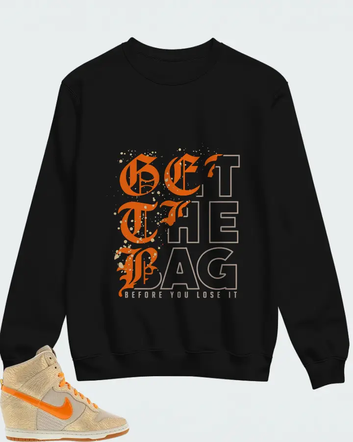 Nike Dunk Sky High Hidden Wedge Tan Metallic Org Matching Sweatshirt
