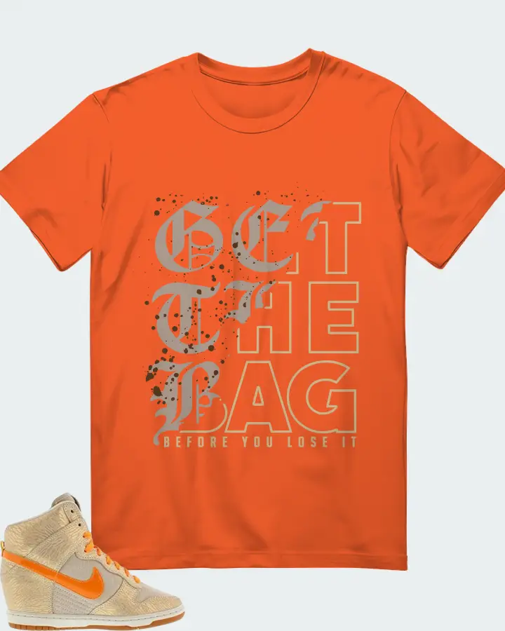 Nike Dunk Sky High Hidden Wedge Tan Metallic Org Matching T-Shirt