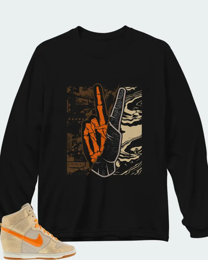 Nike Dunk Sky High Hidden Wedge Tan Metallic Org Matching Long Sleeve T-Shirt