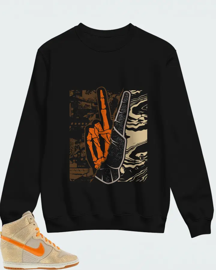 Nike Dunk Sky High Hidden Wedge Tan Metallic Org Matching Sweatshirt