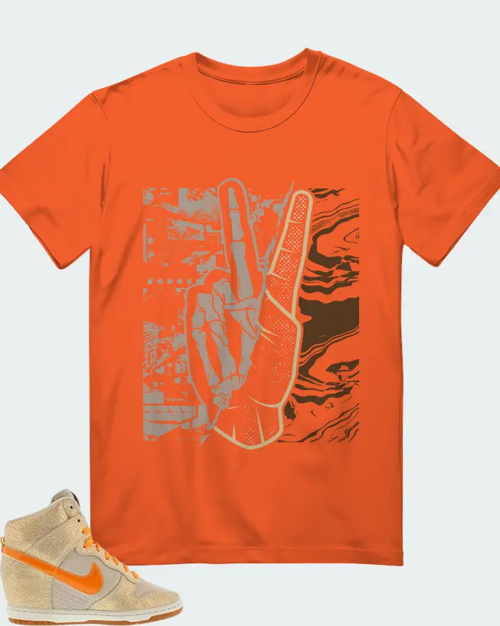 Nike Dunk Sky High Hidden Wedge Tan Metallic Org Matching T-Shirt