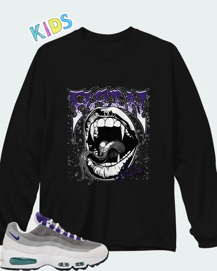 Nike Air Max 95 OG Grape 2026 Matching Kid's Long Sleeve T-Shirt