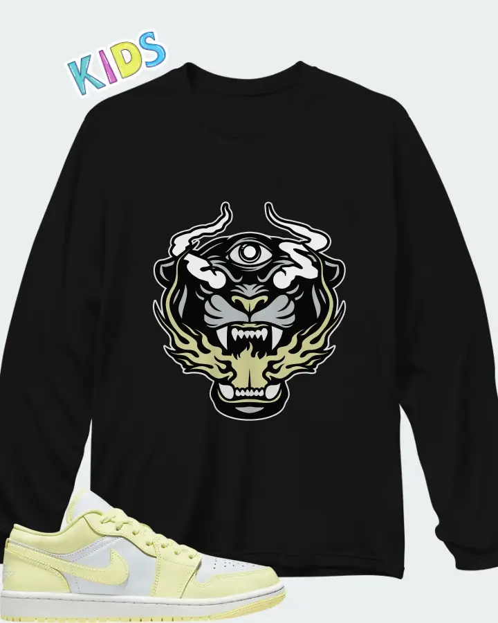 Jordan 1 Low Lemonade Matching Kid's Long Sleeve T-Shirt