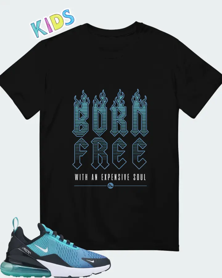 Nike Air Max 270 Blue Black Matching Kid's T-Shirt