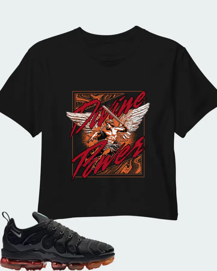 Nike Air VaporMax Plus Black Matching Crop Top