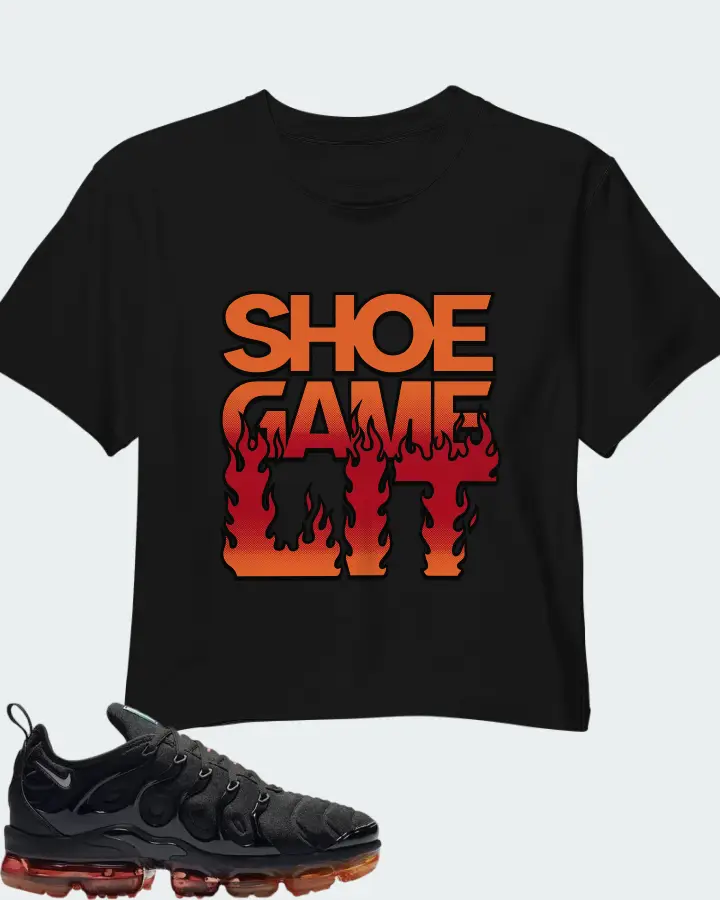 Nike Air VaporMax Plus Black Matching Crop Top