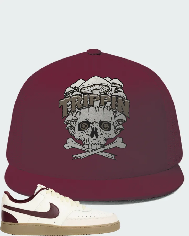Nike Court Vision Low Sail Burgundy Crush Matching Hat