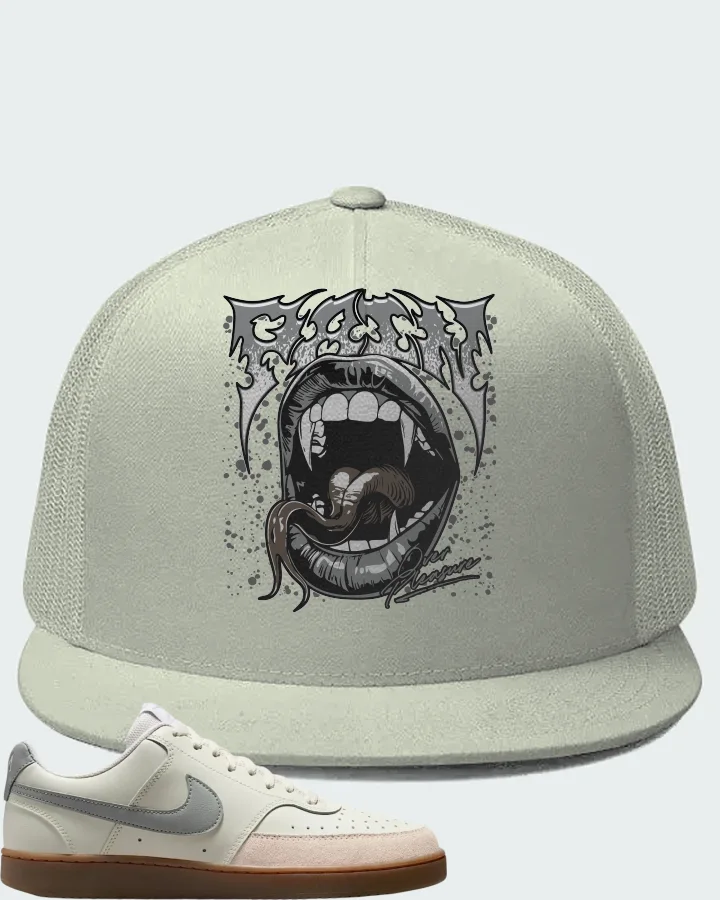 Nike Court Vision Low Sail Light Orewood BrownWhite Light Smoke Grey Matching Hat