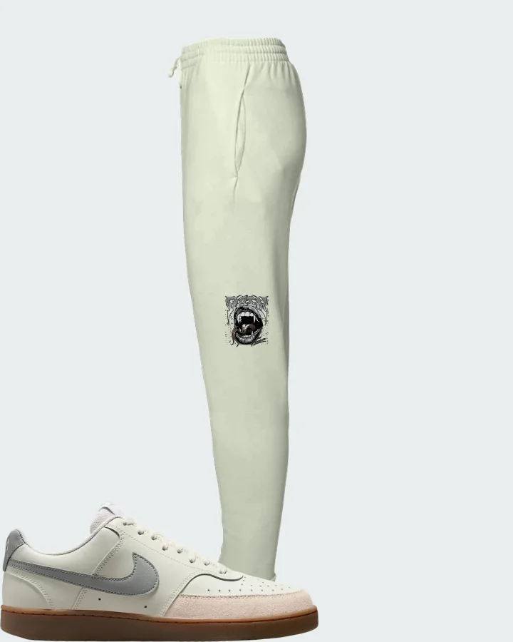 Nike Court Vision Low Sail Light Orewood BrownWhite Light Smoke Grey Matching Joggers