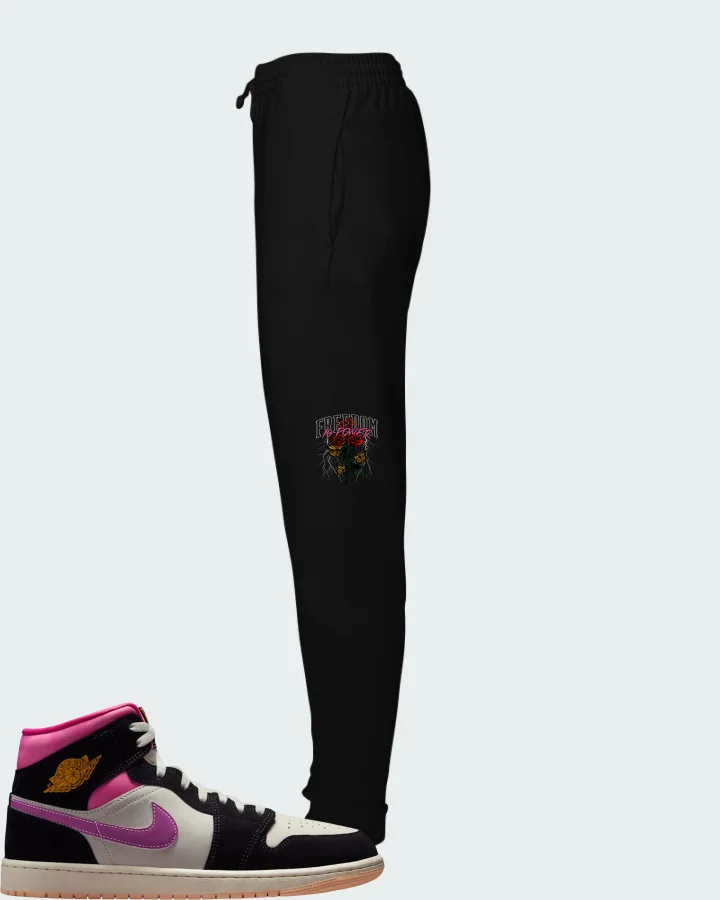 Air Jordan 1 Mid SE Black Sail Pinksicle Matching Joggers