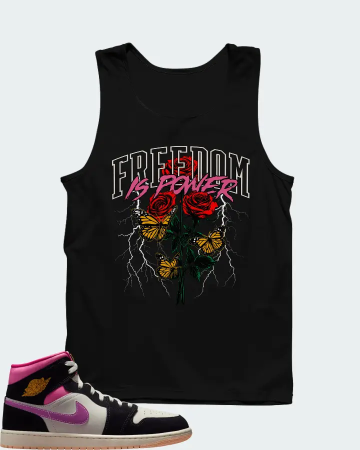Air Jordan 1 Mid SE Black Sail Pinksicle Matching Tank Top