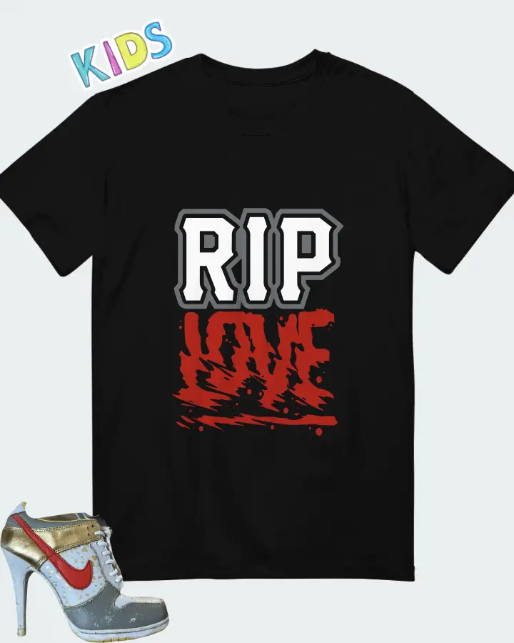 Nike Dunk High Heels Low White Gold Grey Red Matching Kid's T-Shirt