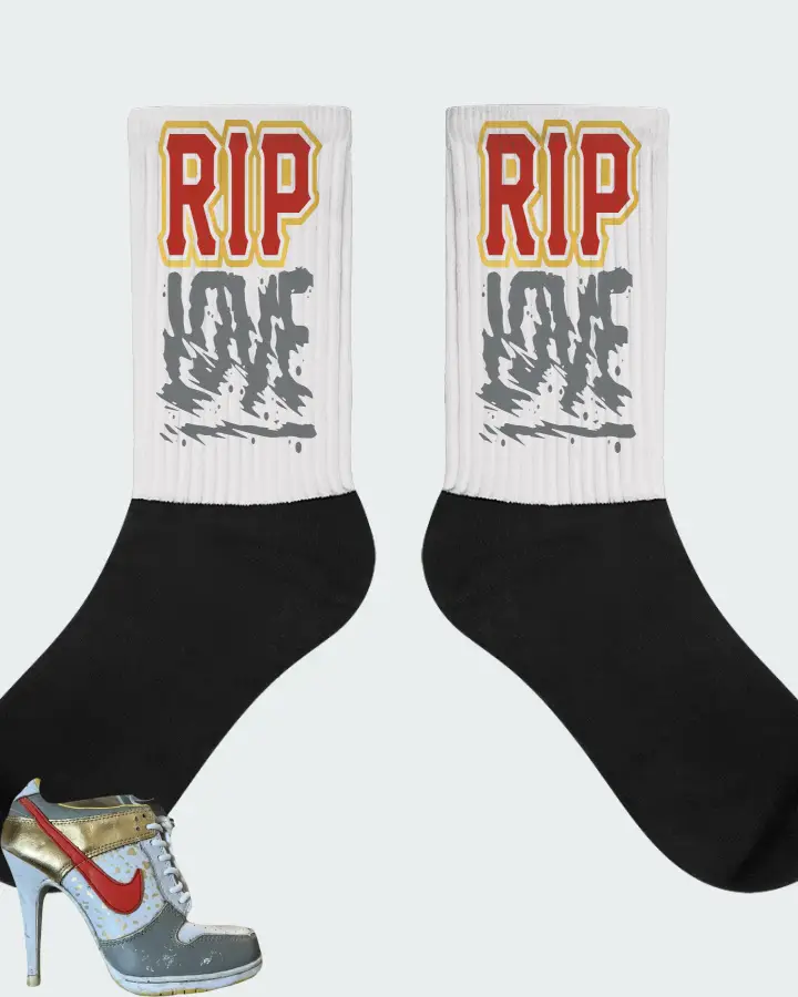 Nike Dunk High Heels Low White Gold Grey Red Matching Socks