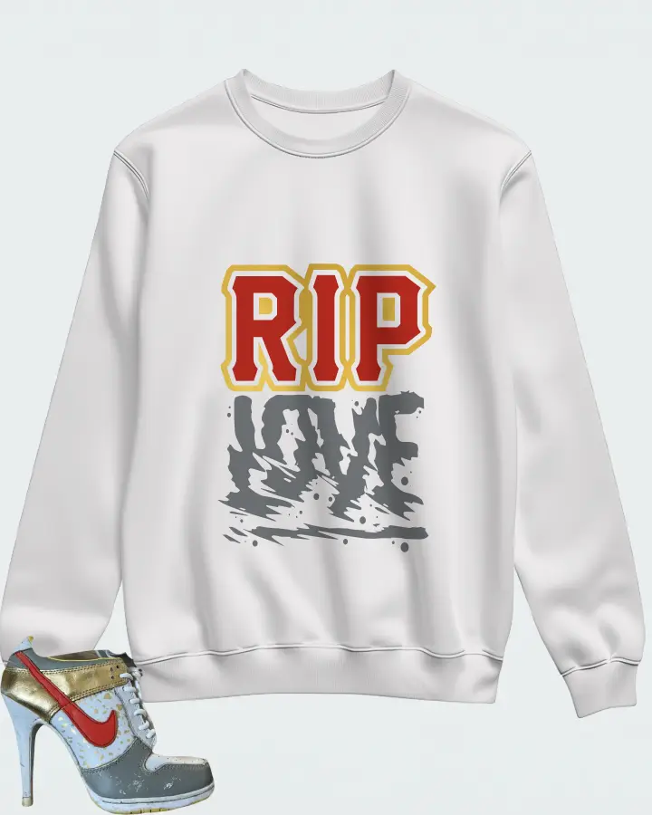 Nike Dunk High Heels Low White Gold Grey Red Matching Sweatshirt