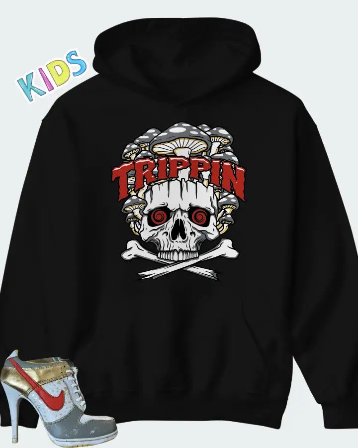 Nike Dunk High Heels Low White Gold Grey Red Matching Kid's Hoodie